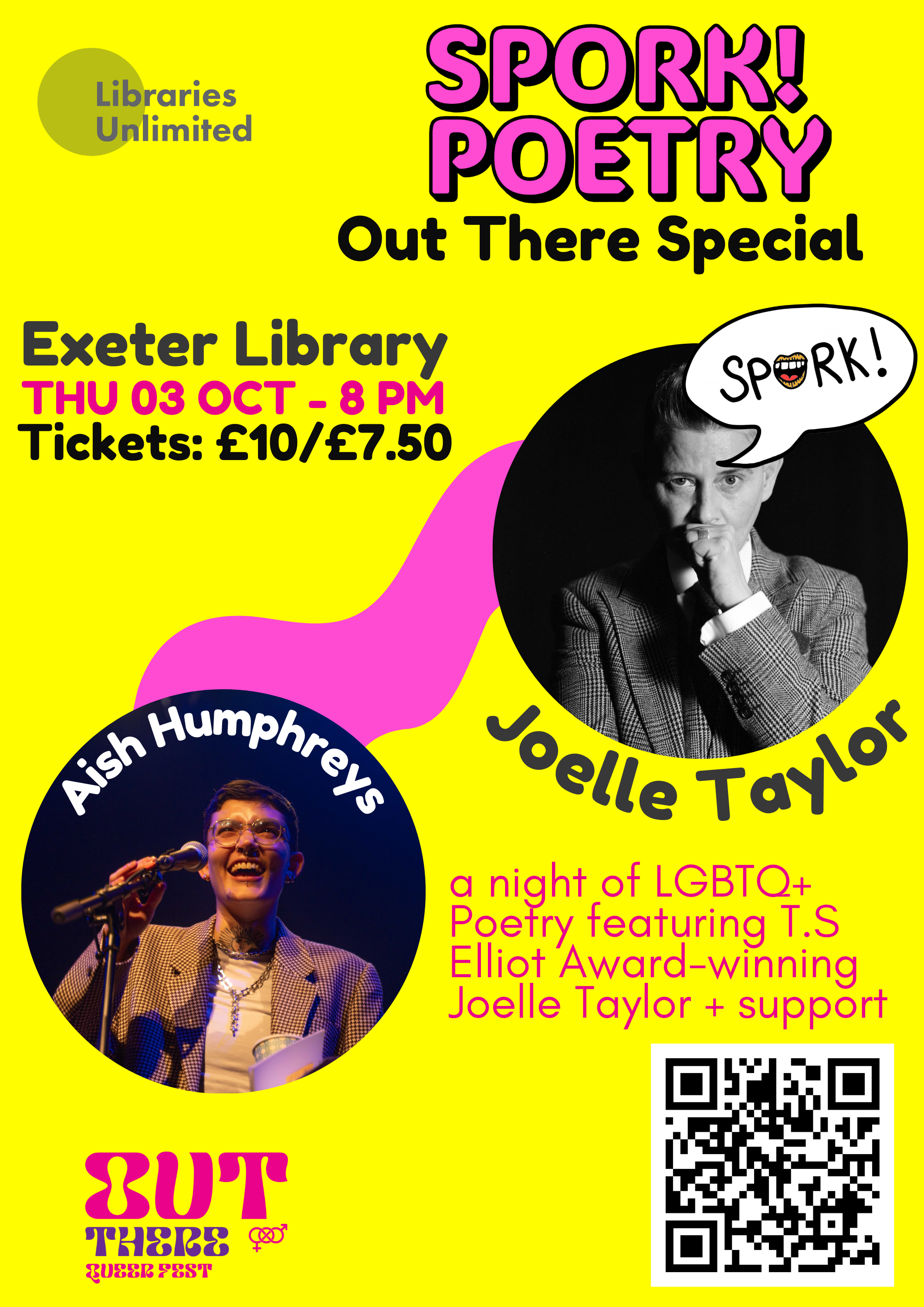 Spork! Poetry: Out There Special. Out There Queer Fest. Out There Exeter. Exeter Library.